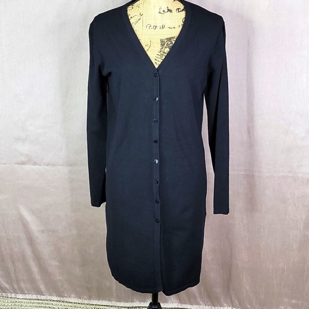 **GEORGE‎ Black Midi Cardigan Sweater Medium